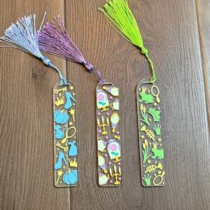 Handmade Princess Themed Kids Bookmark Set with Tassels